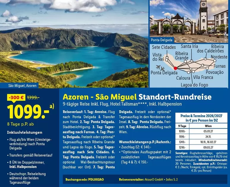 Azoren - São Miguel Standort-Rundreise