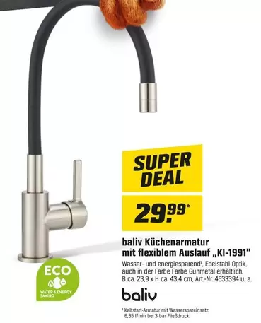 Küchenarmatur mit flexiblem Auslauf "KI-1991"