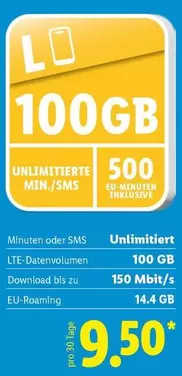 100GB LTE-Datenvolumen