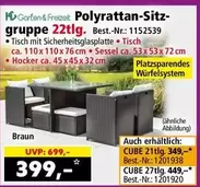 Cube - Polyratan-Sitzgruppe 22tlg.