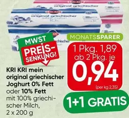 original griechischer Joghurt 0% Fett oder 10% Fett