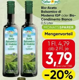 Bio - -Aceto Balsamico di Modena IGP oder -Condimento Bianco