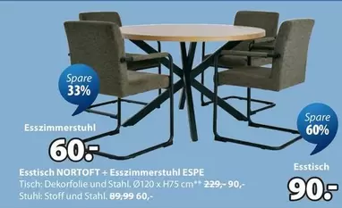 Esstisch NORTOFT + Esstischstuhl ESPE
