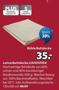Leinenbettdecke