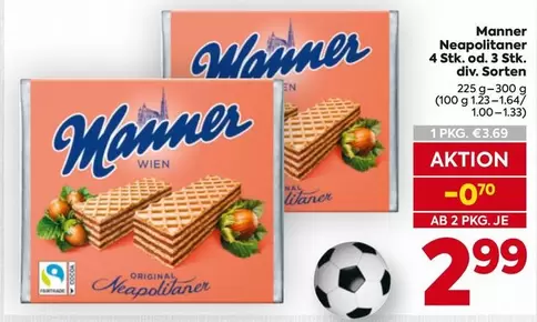 Manner -  Neapolitaner 4 Stk. od. 3 Stk. div. Sorten