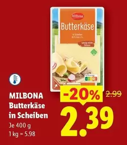 Butterkäse in Scheiben