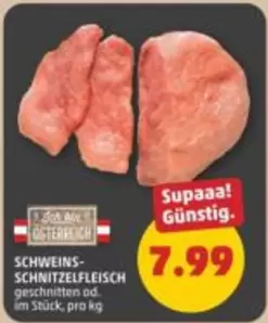SCHWEINS-SCHNITZELFLEISCH geschnitten od. im Stück