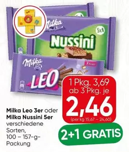 Milka - Leo 3er oder Nussini 5er