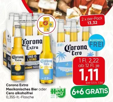 Corona Extra Mexikanisches Bier oder Cero alkoholfrei