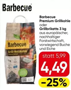 Premium Grillkohle oder Grillbriketts 3 kg