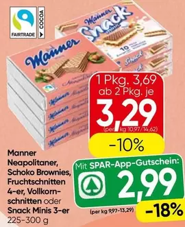 Manner - Neapolitaner, Schoko Brownies, Fruchtschnitten oder Snack Minis
