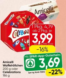 Amicelli Waffelröllchen oder Celebrations