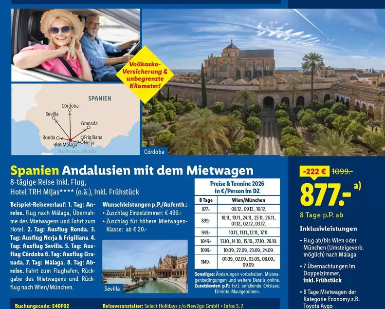 Toyota - Spanien Andalusien mit dem Mietwagen