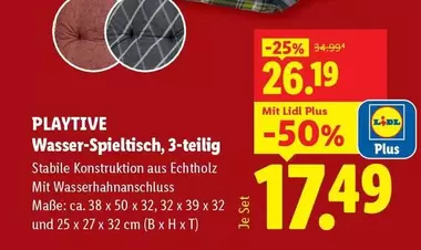 PLAYTIVE Wasser-Spiel tisch, 3-teilig