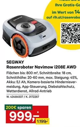 Segway - Rasenroboter Navimow i208E AWD