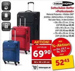 Schwarz - Softschalen-Koffer "Professional"