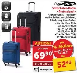 Schwarz - Softschalen-Koffer "Professional"