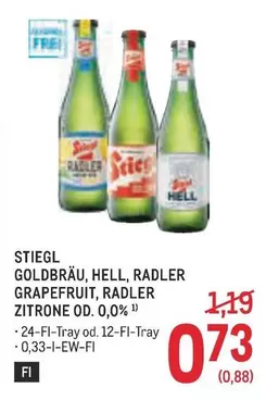 Stiegl - GOLDBRÄU, HELL, RADLER GRAPEFRUIT, RADLER ZITRONE OD. 0,0%