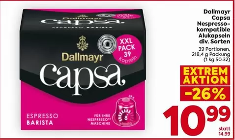 Capsa Nespresso-kompatible Alukapseln