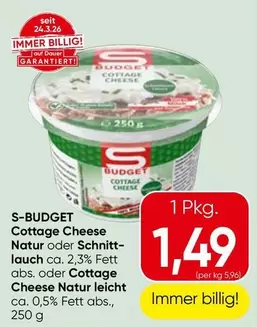 Cottage Cheese Natur oder Schnittlauch oder Cottage Cheese Natur leicht