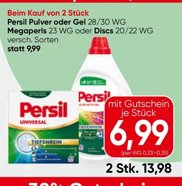 Pulver oder Gel 28/30 WG, Megaperls 23 WG oder Discs 20/22 WG