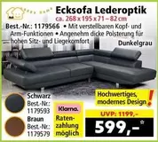 Schwarz - Ecksofa Lederoptik