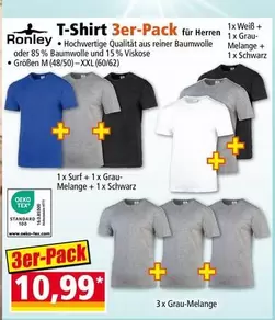 Schwarz - T-Shirt 3er-Pack