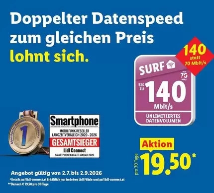 Doppelter Datenspeed zum gleichen Preis