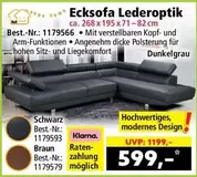 Schwarz - Ecksofa Lederoptik