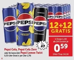 Pepsi Cola, Pepsi Cola Zero oder Pepsi Lemon Twist