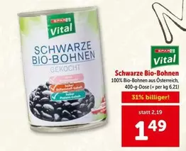 Schwarze Bio-Bohnen Gekocht