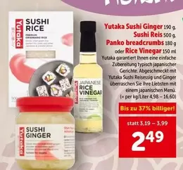 Sushi Ginger, Sushi Reis, Panko breadcrumbs oder Rice Vinegar