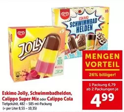 Mix - Eskimo Jolly, Schwimmbadhelden, Calippo Super  oder Calippo Cola Tiefkühl, 482 - 585-ml-Packung