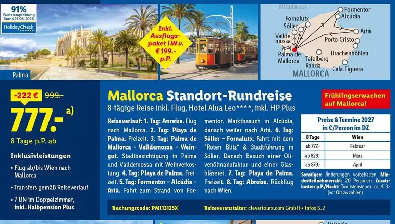 Porto - Mallorca Standort-Rundreise