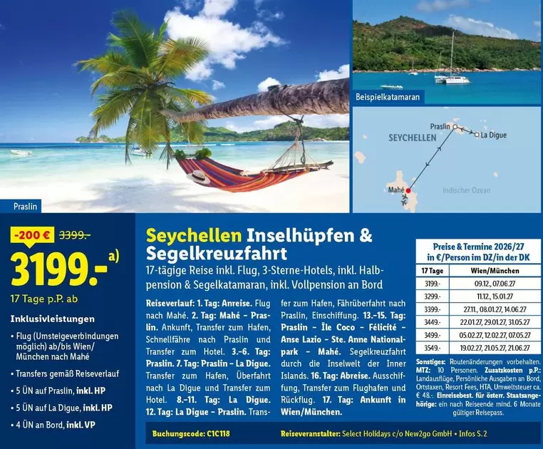 Hp - Seychellen Inselhüpfen & Segelkreuzfahrt