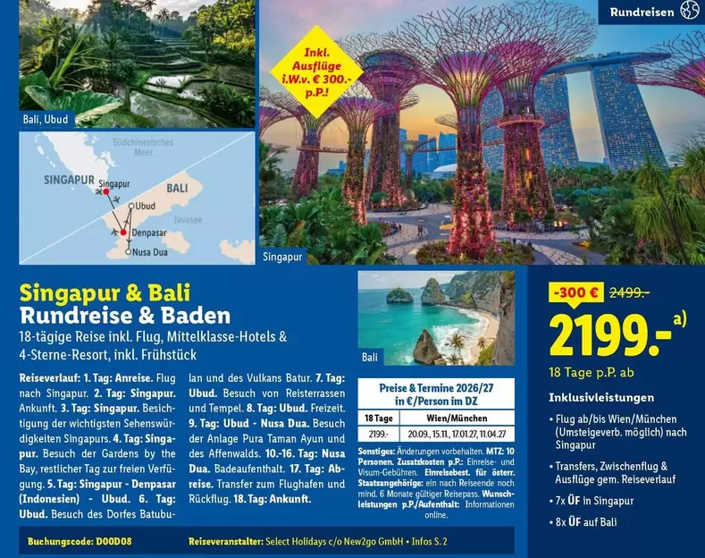 Baden - Singapur & Bali Rundreise