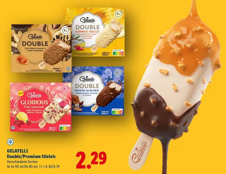 Pink - GELATELLI Double/Premium Stieleis