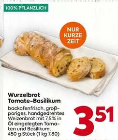 Wurzelbrot Tomate-Basilikum