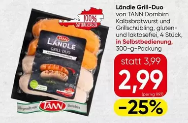 Ländle Grill-Duo Kalbsbratwurst und Grillschübling