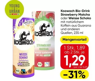 Koawach Bio-Drink Strawberry Matcha oder Weisse Schoko