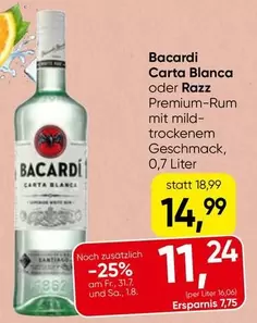 Bacardi - Carta Blanca oder Razz Premium-Rum