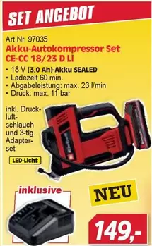 Akku-Autokompressor Set CE-CC 18/23 D LI