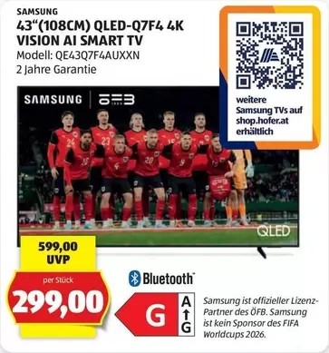 Samsung - 43"(108CM) QLED-Q7F4 4K VISION AI SMART TV