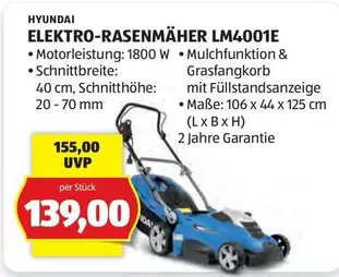 Hyundai - ELEKTRO-RASENMÄHER LM4001E