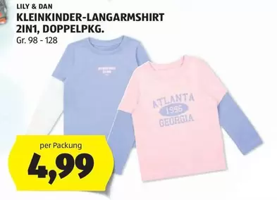 KLEINKINDER-LANGARM T-SHIRT 2IN1, DOPPELPKG.