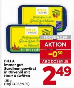 Portugiesische Gewürzsardinen in Olivenöl mit Haut & Gräten