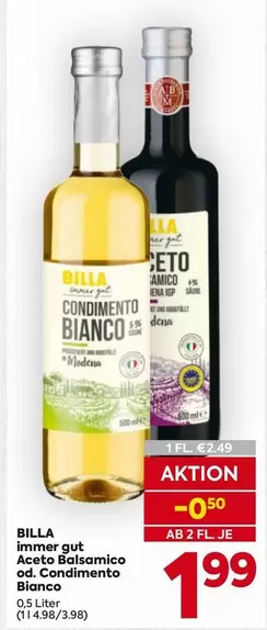 Condimento Bianco od. Aceto Balsamico