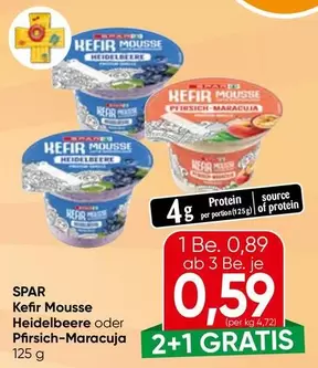 Kefir - Mousse Heidelbeere oder Pfirsich-Maracuja