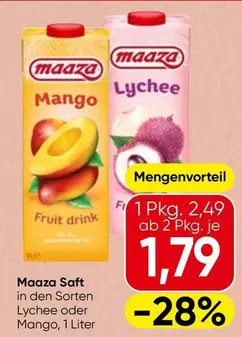 Saft Lychee oder Mango