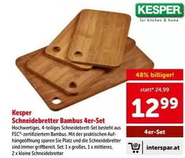 Kleine - Schneidebretter Bambus 4er-Set